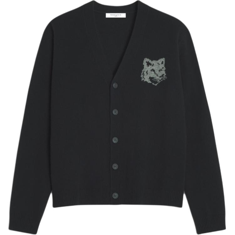 

Длинный джемпер на пуговицах с длинным рукавом maison kitsuné Maison Kitsune, черный