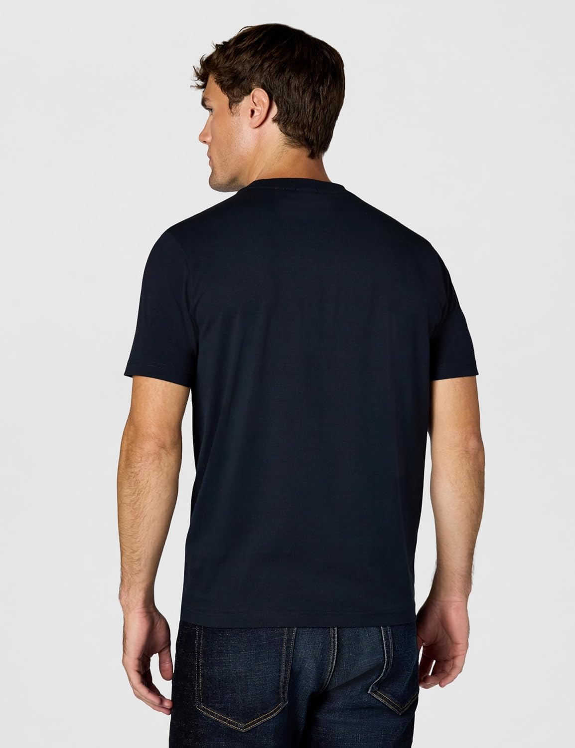 Футболка BOSS Men's Contrast Logo из хлопка и эластичного хлопка, Dark Night Blue — фото 3