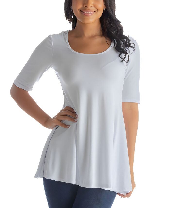 

Женская свободная туника с рукавами до локтя 24seven Comfort Apparel, белый