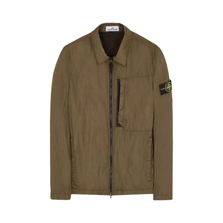 

Куртка Stone Island Compass Patch Collared Zip Up 'Olive', зеленый