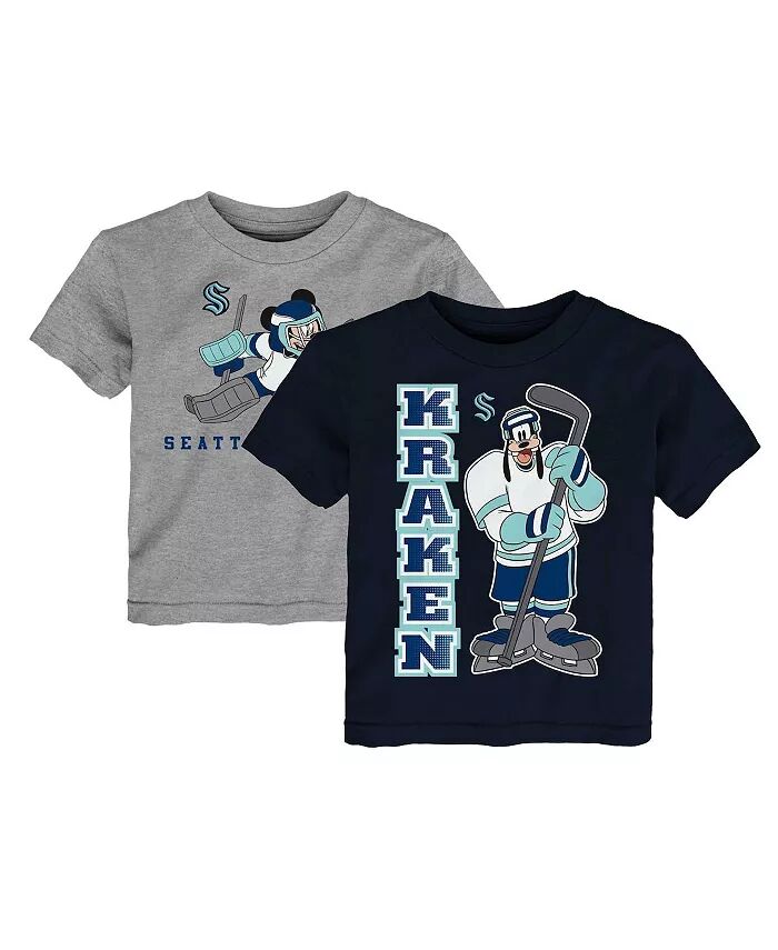 

Комплект из двух футболок Disney Offense для малышей Deep Sea Blue/Heather Grey Seattle Kraken Outerstuff