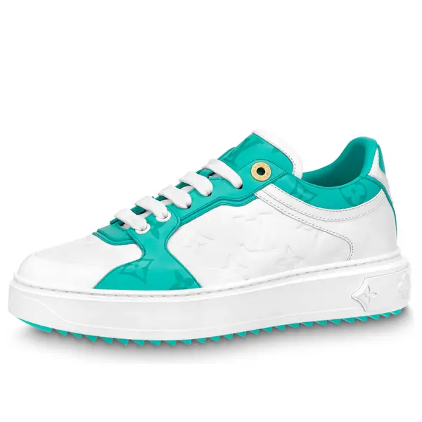 Кроссовки time out sneakers 'white and teal monogram' Louis Vuitton, белый