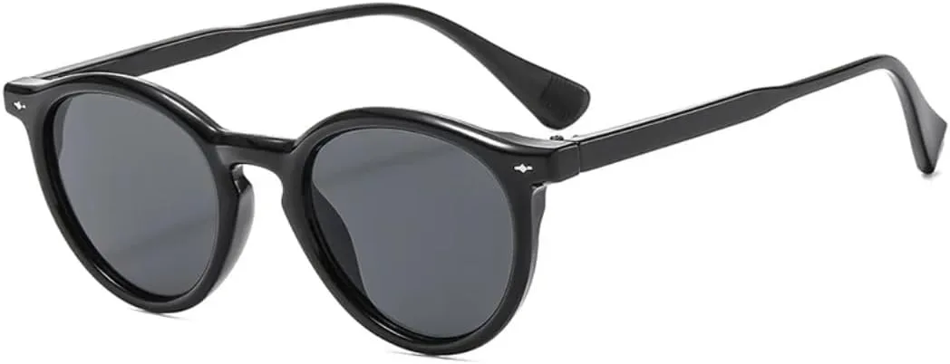 

Ретро круглые панк-солнцезащитные очки для мужчин с заклепками, защита от УФ-излучения UV400, модные, двухцветные, женские, с леопардовым принтом UUPTTPL, Black Gray