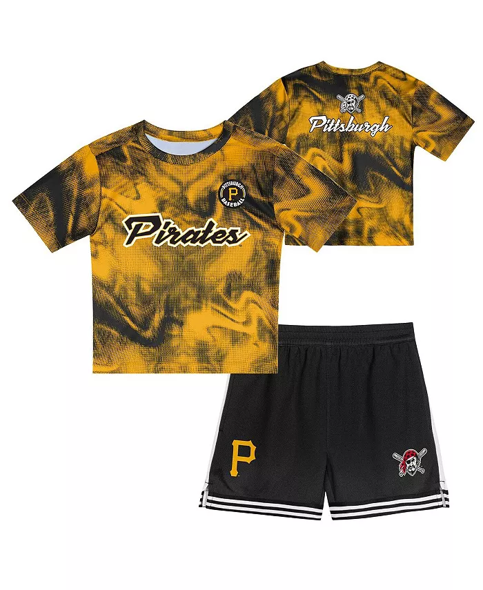 

Детский комплект футболки и шорт Pittsburgh Pirates Pinch Hitter Infielder в золотисто-черном цвете Outerstuff