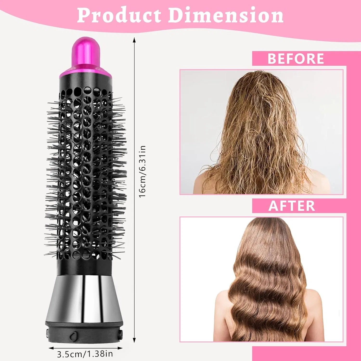 Круглая насадка-щетка для Dyson Airwrap HS01/HS05, 20 мм Kxvxxv, Rose Red — фото 2