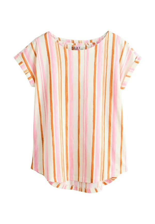 Футболка с принтом Next, Cream Pink Orange Stripe
