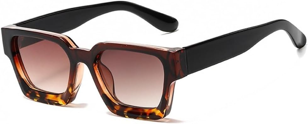 

Популярные модные квадратные солнцезащитные очки конфетных цветов для женщин в стиле ретро-панк, сине-зеленые оттенки, защита от ультрафиолета UV400, модные солнцезащитные очки для мужчин SKFGNX, Brown Leopard Tea