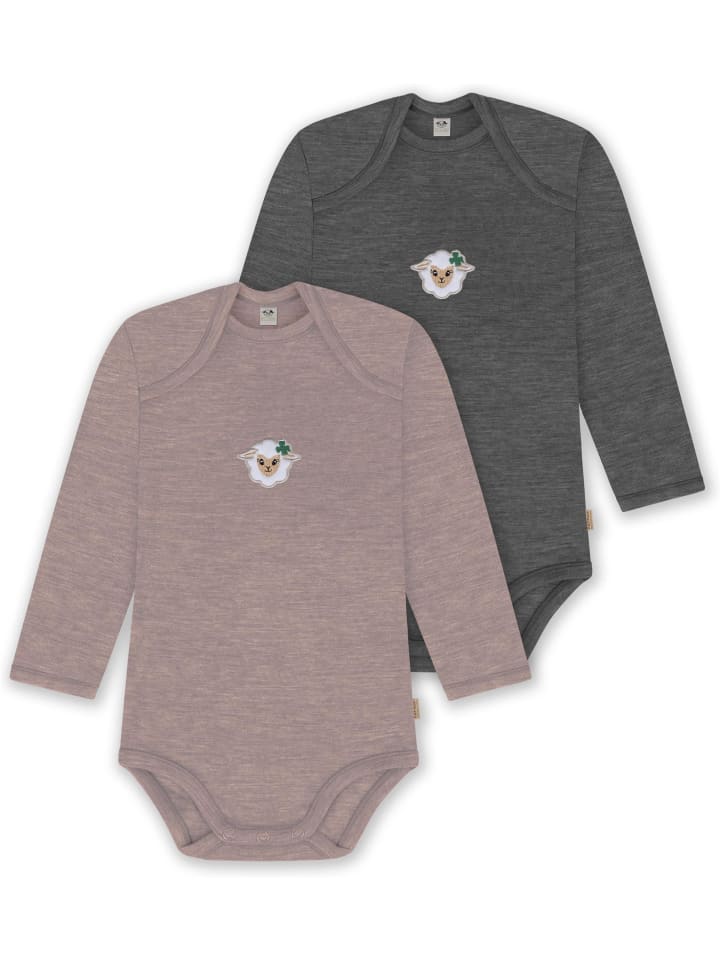 

Normani Outdoor Sports Комплект из 2 детских боди с длинными рукавами из мериносовой шерсти, цвет Окленд, розовый/антрацитовый