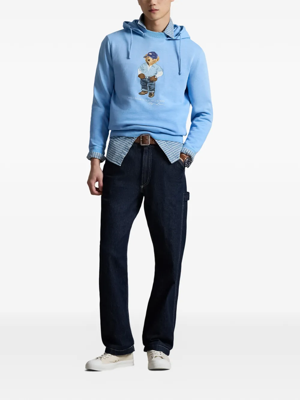 Худи с кулиской и принтом Polo Ralph Lauren, синий — фото 2