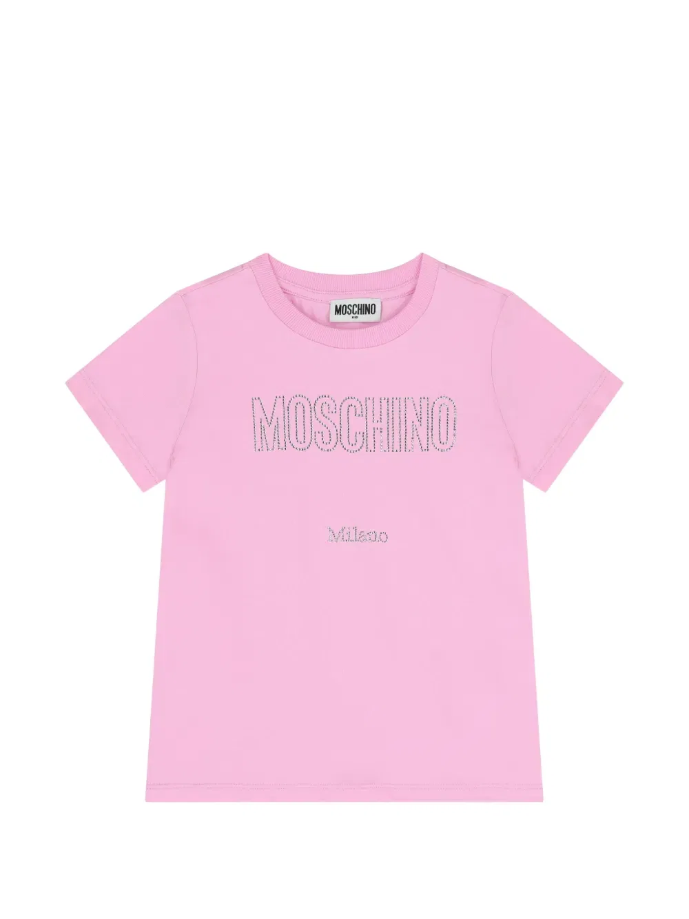 Футболка с украшениями Moschino Kids, розовый