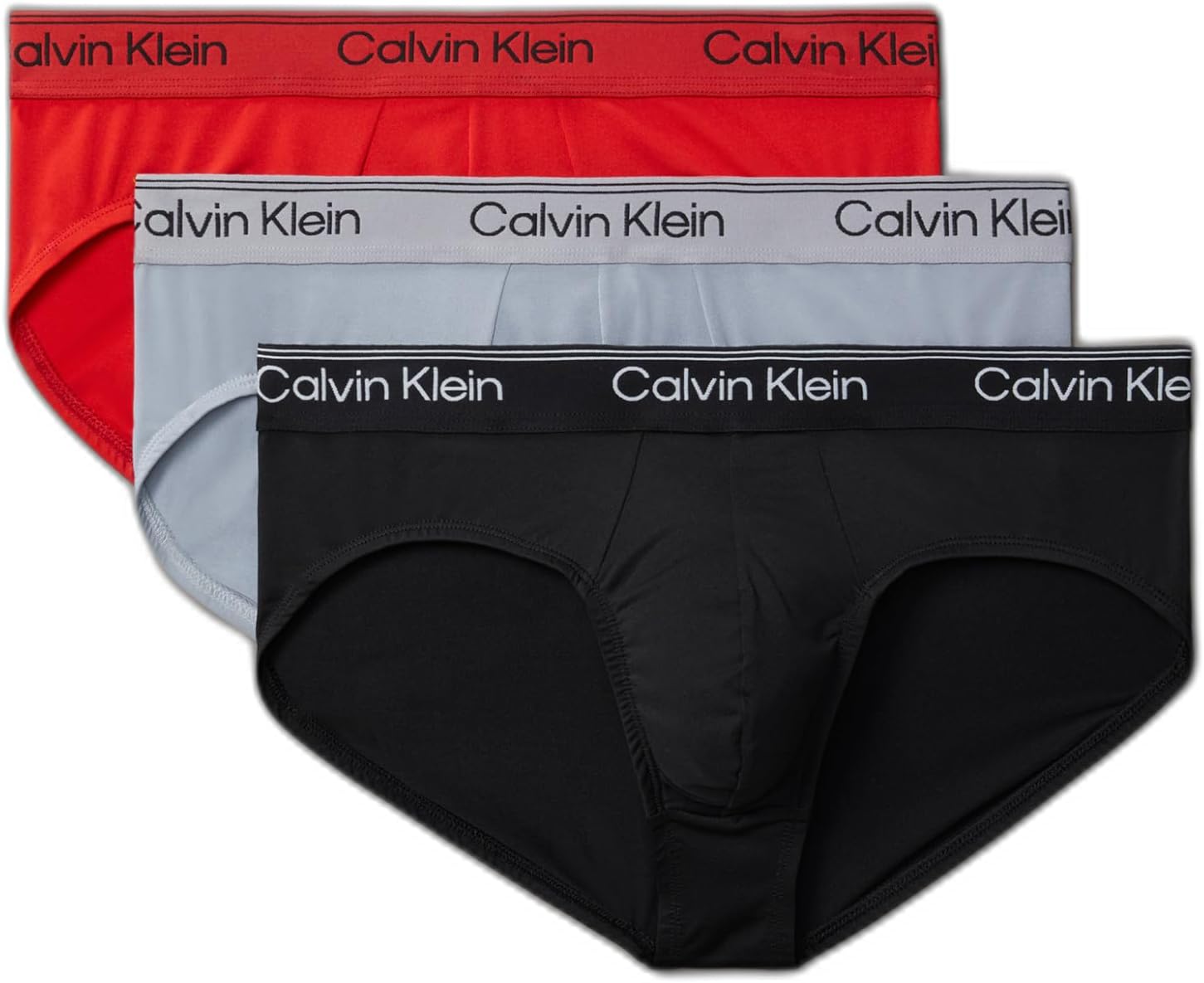 

Комплект из 3 мужских трусов-брифов Calvin Klein Micro Stretch, Black, Sleet, Adrenaline Rush