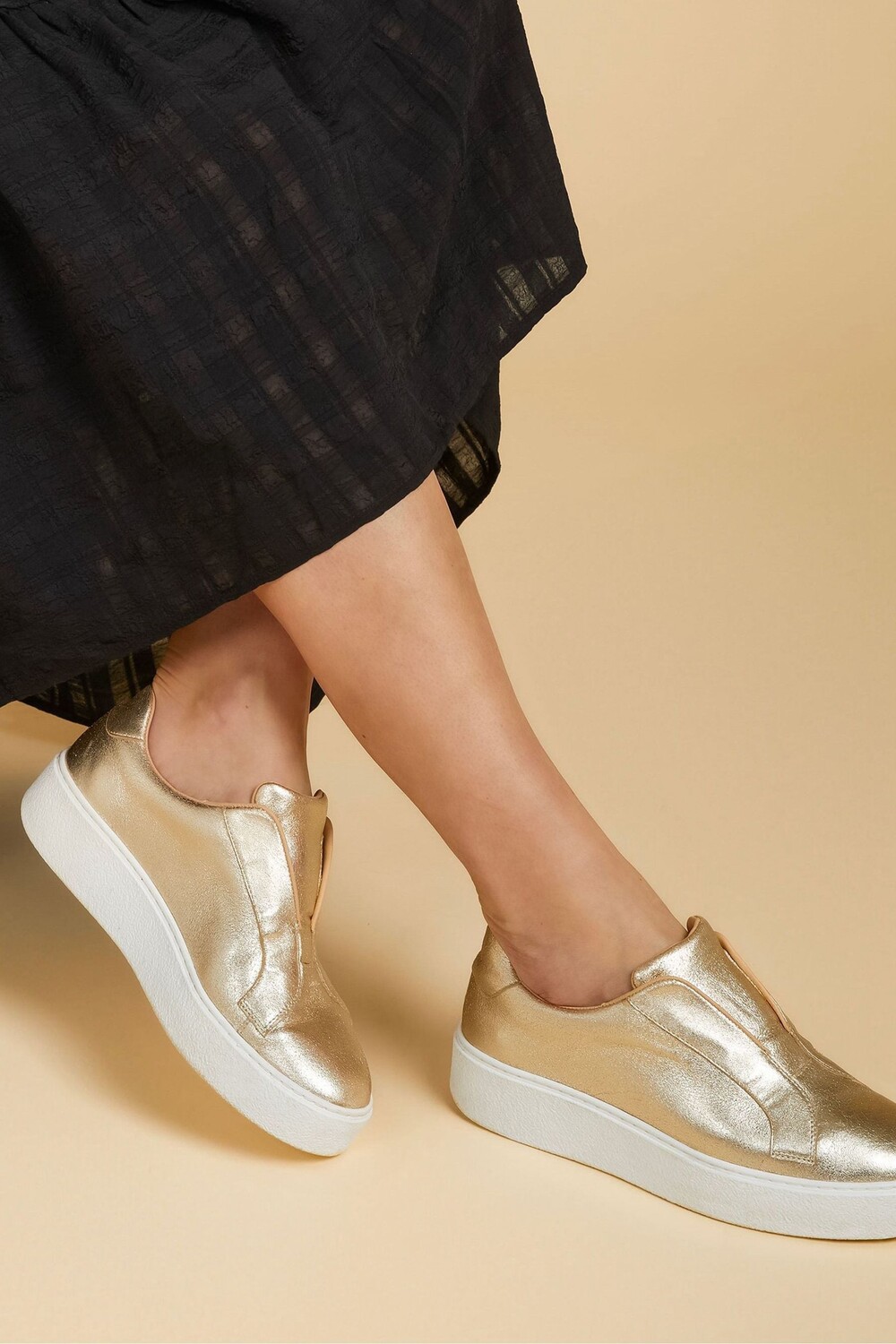 Золотые кожаные кроссовки Fernanda Jones Bootmaker, желтый