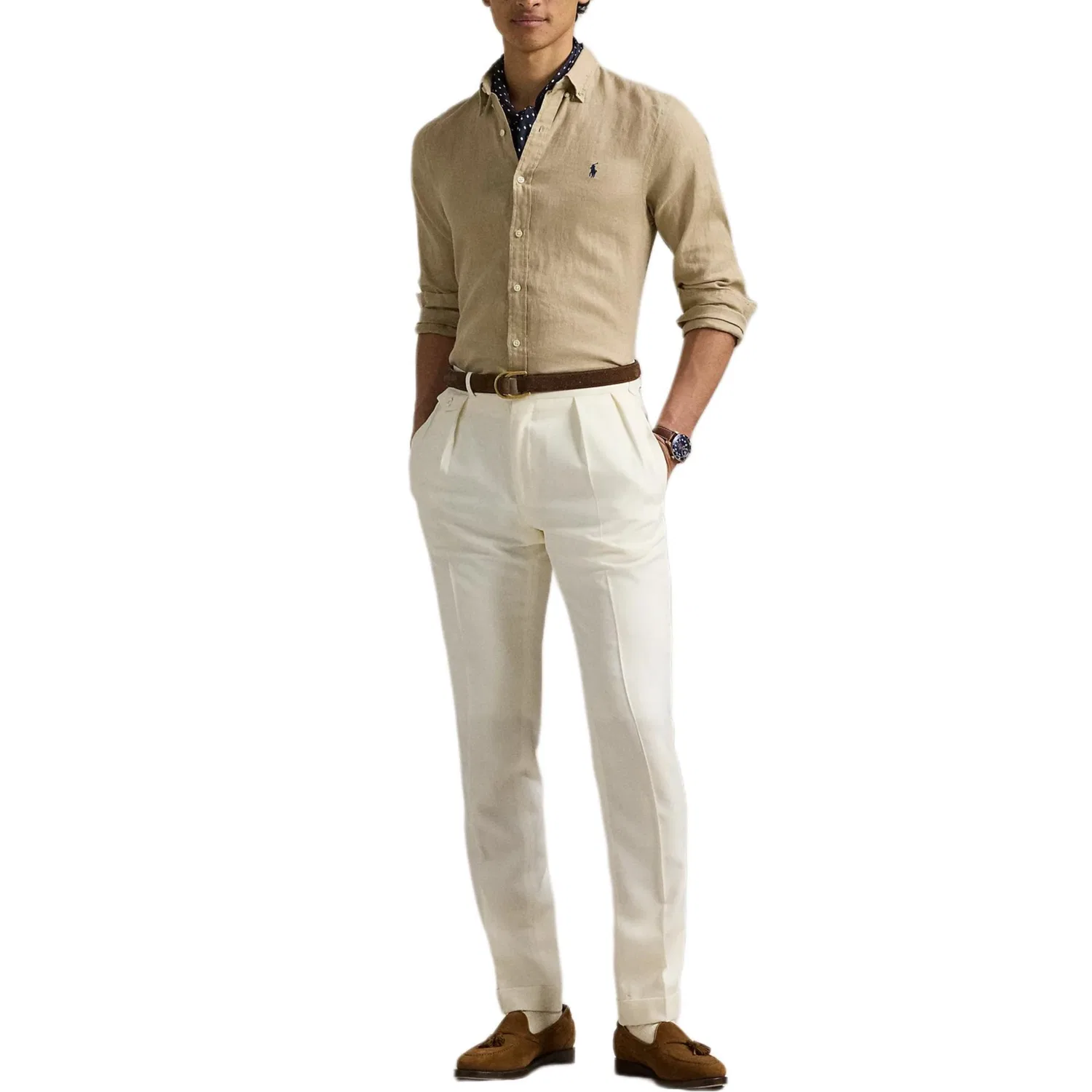 Рубашка хаки Polo Ralph Lauren — фото 4