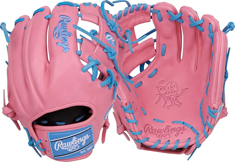

Перчатки Rawlings 11,5 дюймов Heart of the Hide серии R2G, 2024 г, розовый/синий