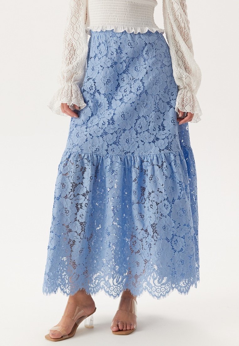 

Юбка макси SCALLOPED Bubbleroom, цвет Light Blue Denim