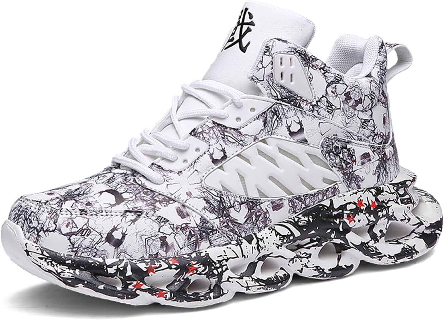 

Мужские баскетбольные кроссовки GSIGUL, легкие мужские кроссовки для бега и тенниса, граффити, спортивные массивные кроссовки для мужчин, белый