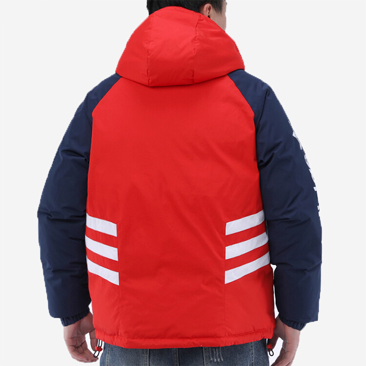Пуховик Adidas Originals reversible Stay Warm hooded Reflective, красный — фото 4