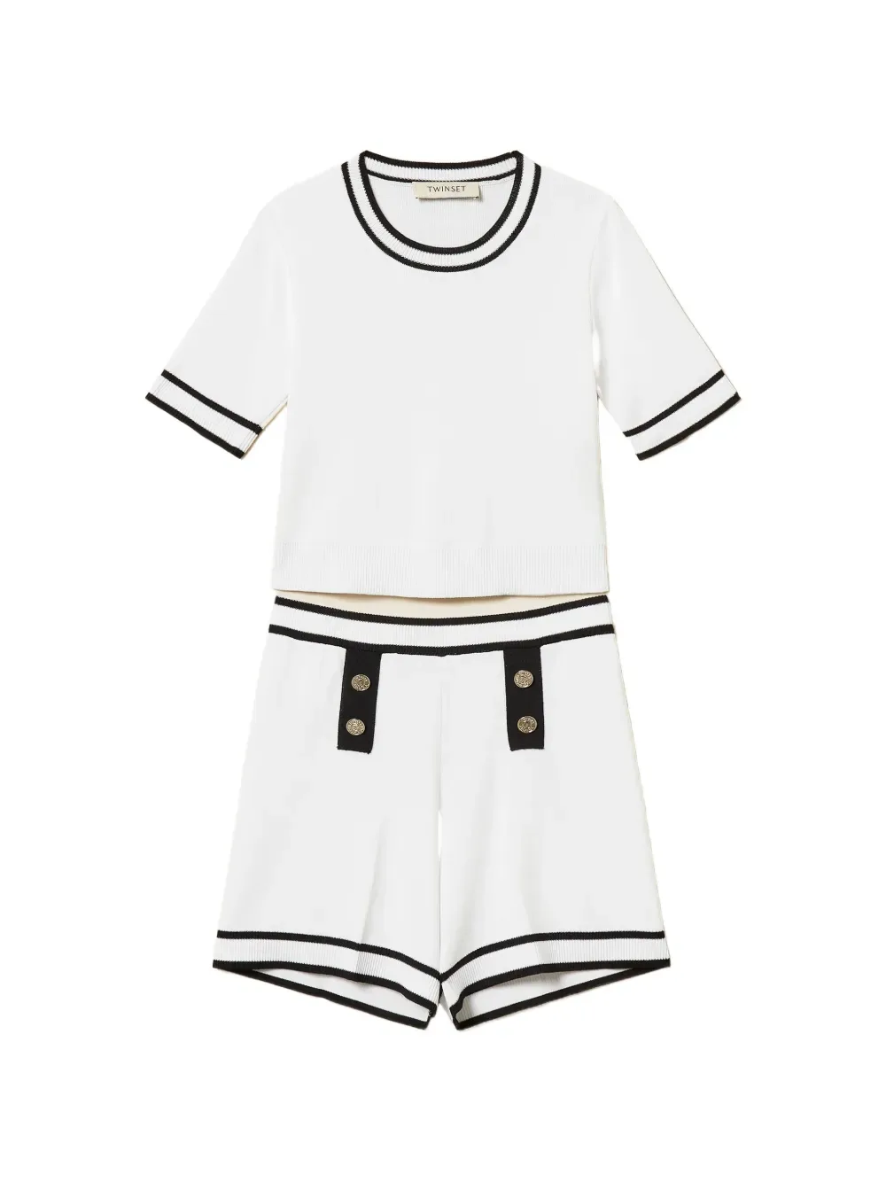 Комбинезон с контрастной отделкой TWINSET Kids, белый