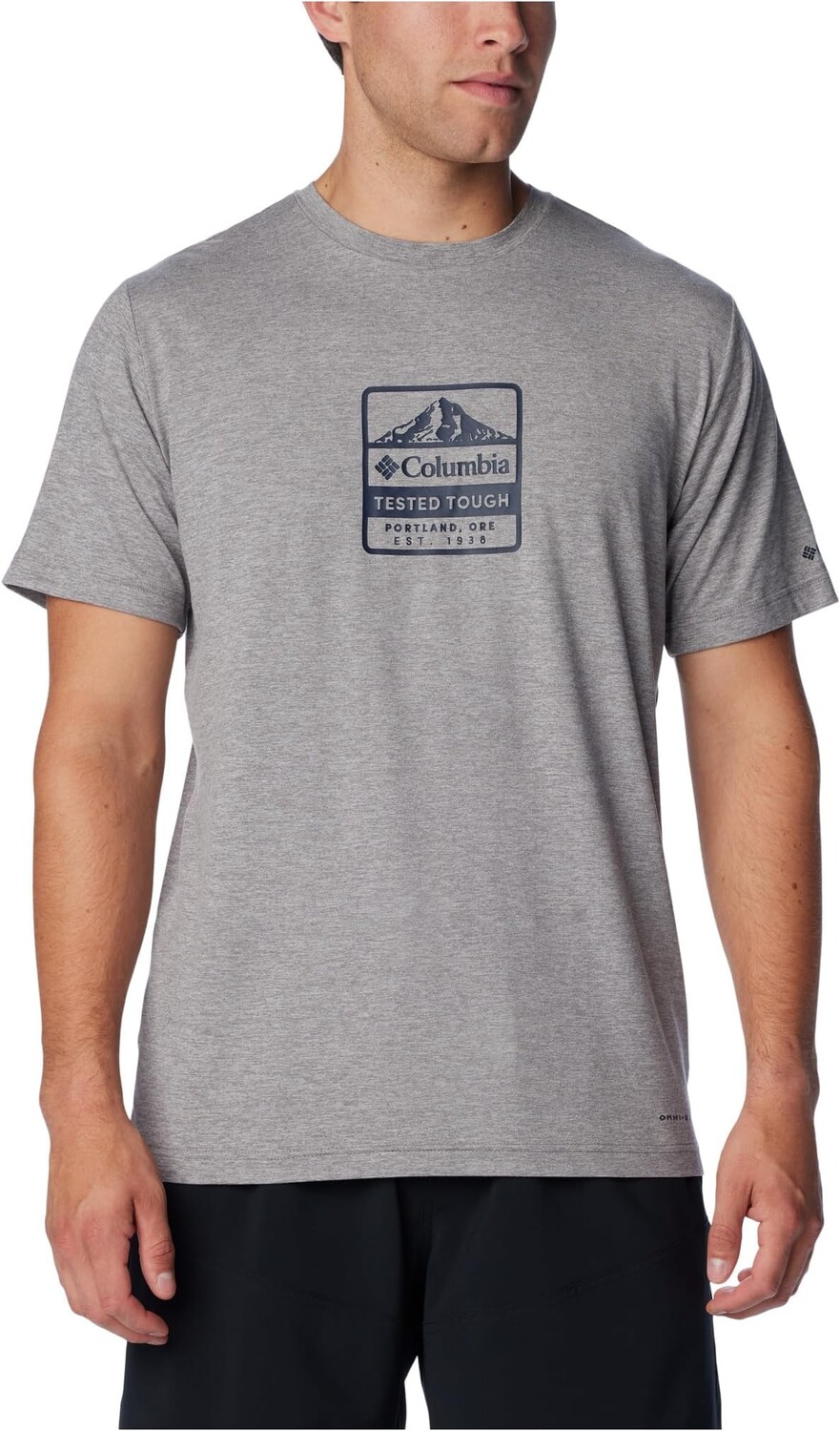

Футболка Columbia Kwick Hike Graphic Short Sleeve Tee, цвет Boulder Heather/Tested Tough PDX