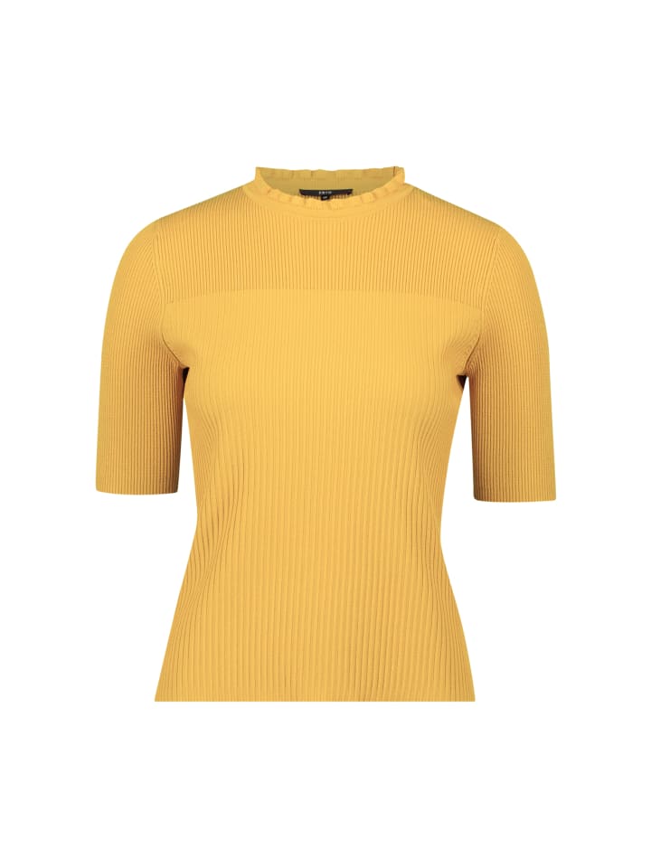 

Тонкий трикотажный свитер с короткими рукавами и оборками в цвете Oil Yellow Zero