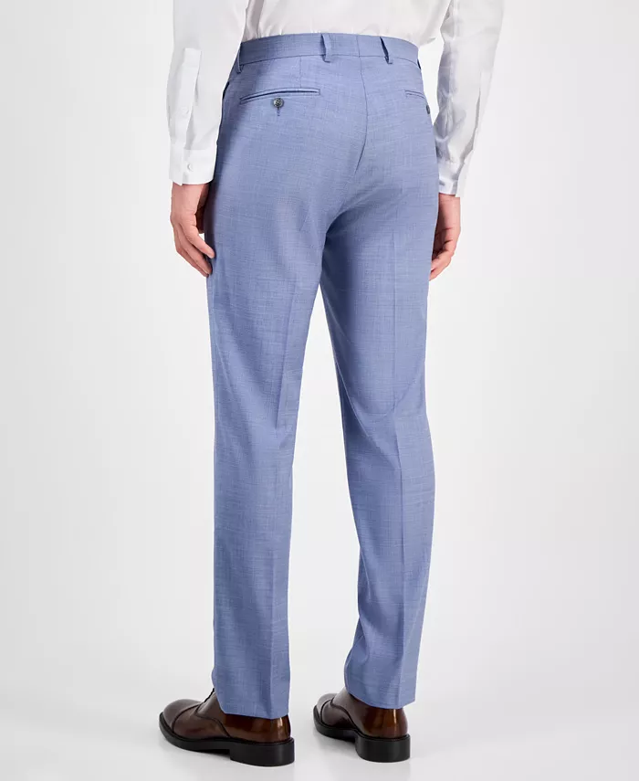 Мужские классические брюки Slim-Fit из шерстяной ткани с добавлением эластана Calvin Klein, синий — фото 4