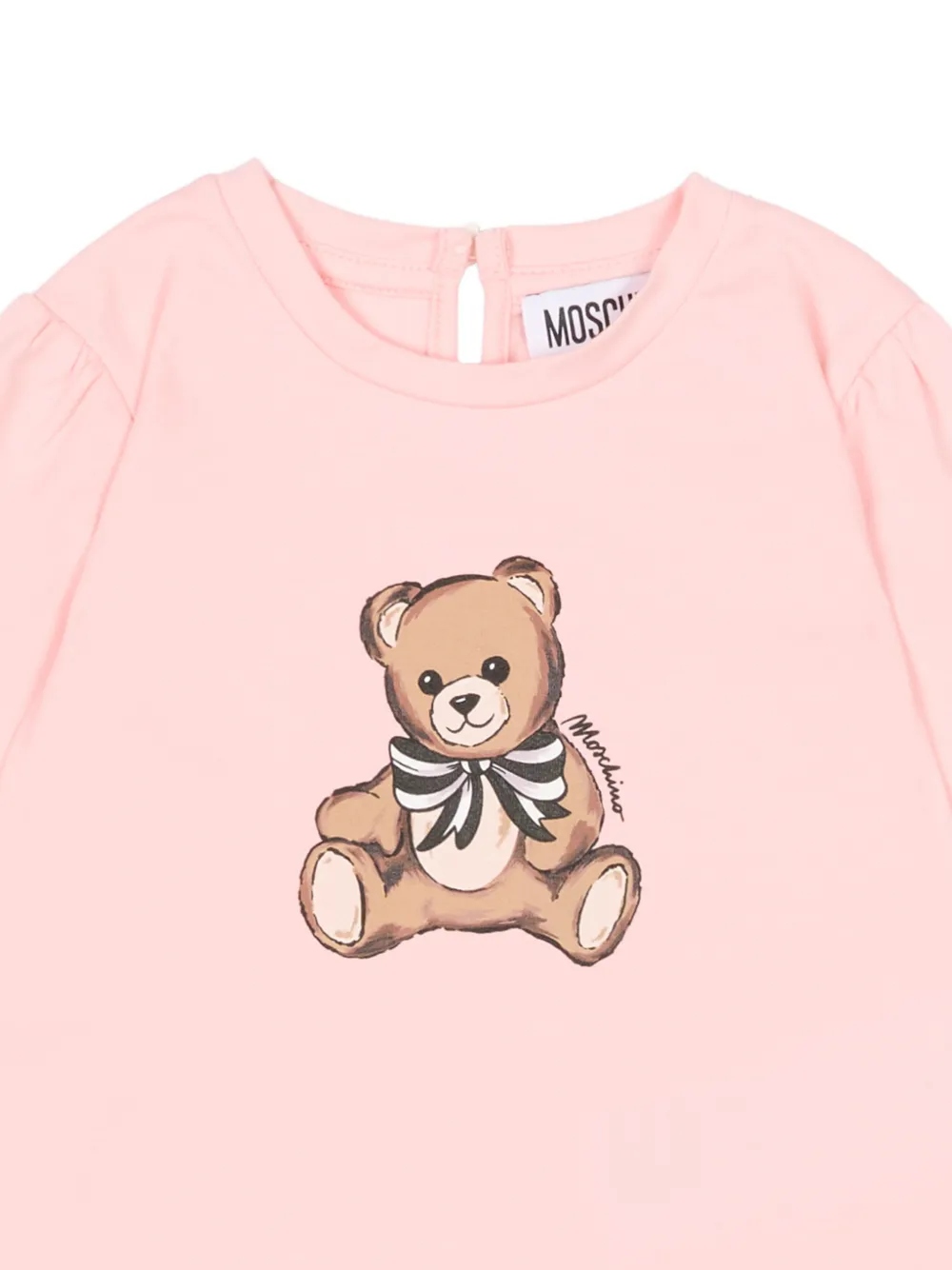 Футболка с длинными рукавами и принтом "тедди" Moschino Kids, розовый — фото 3