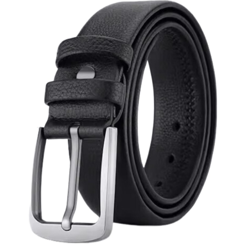 

Ремень из спилка кожи Unisex 38 WARRIOR, черный[with perforated tool]