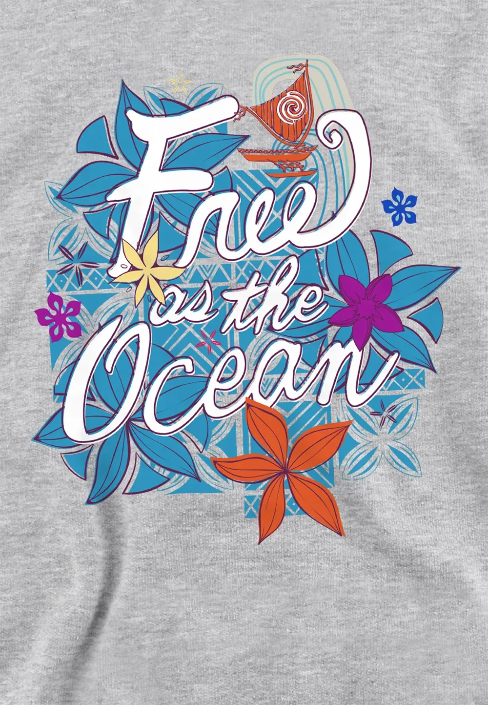 Детский худи Moana Free As The Ocean Disney, серый — фото 2