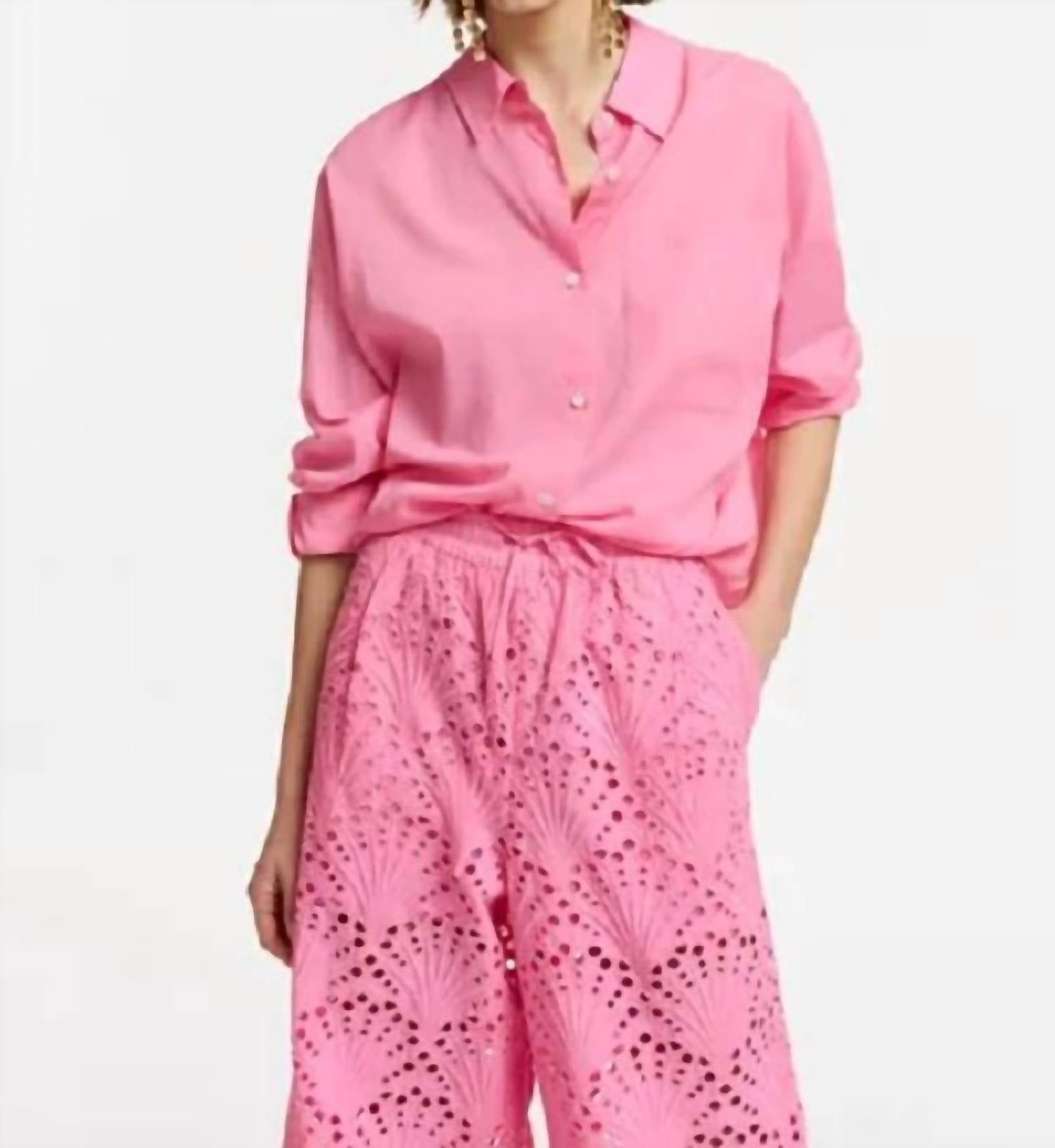 

Рубашка свободного кроя Fummus в цвете Bubblegum Essential Antwerp, Bubblegum