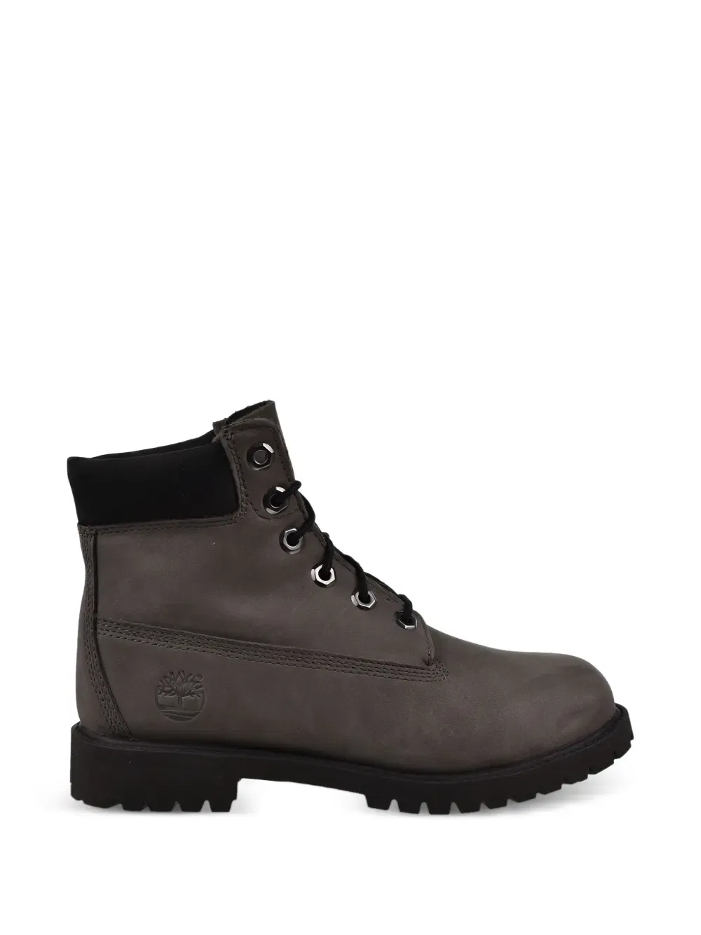 Ботинки кожаные серые Timberland Kids — фото 2