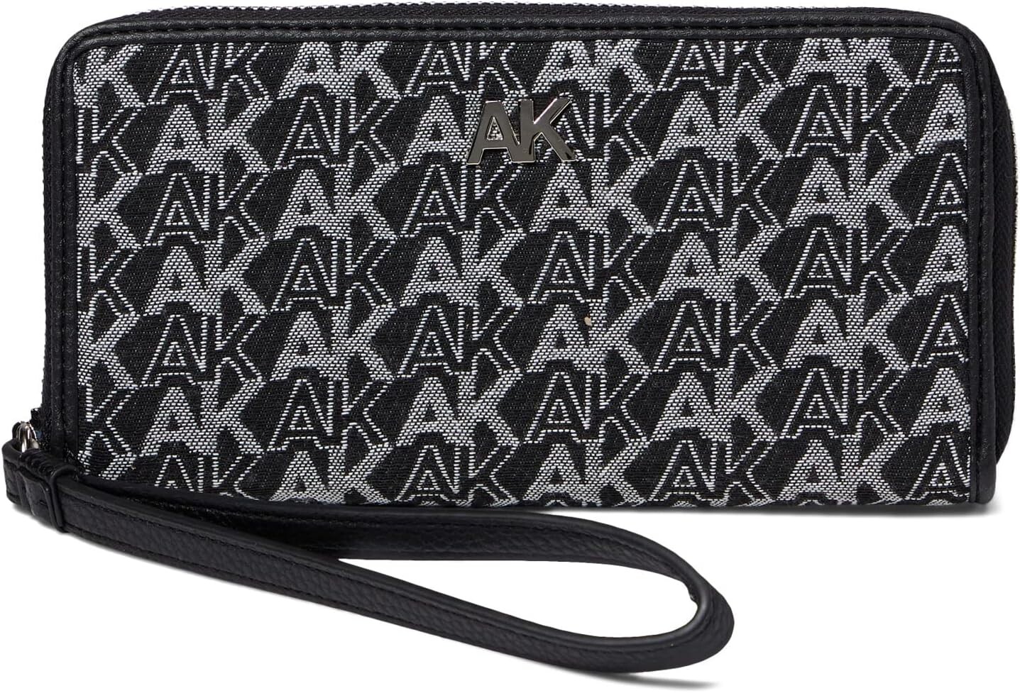 

Кошелек Anne Klein AK Logo Slim Zip Around with Wristlet Strap, цвет Black/AK Denim