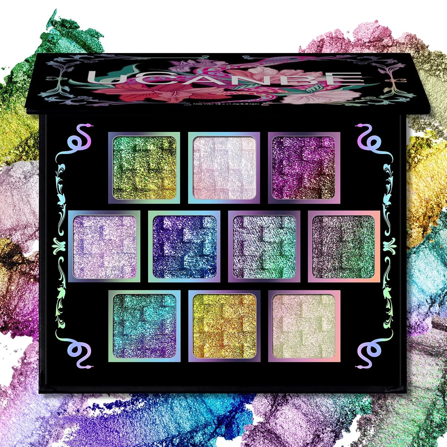 Палетка теней UCANBE Chameleon Multichrome Eyeshadow Palette 10 цветов Solar Python Ucanbe, 01