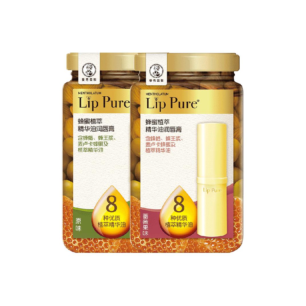 

Mentholatum Набор сывороток с медовым экстрактом растений бальзамы для губ увлажняют и питают original flavor 4g+rose fruit 4g