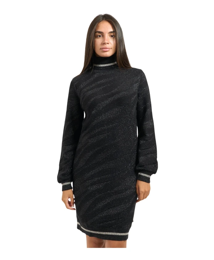 

Черное женское платье с высоким воротником Yes Zee, черный