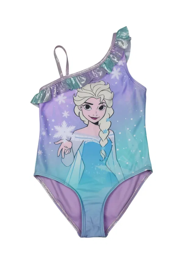 Купальник Disney Frozen Elsa, цельный, с блестками и рюшами, лиловый