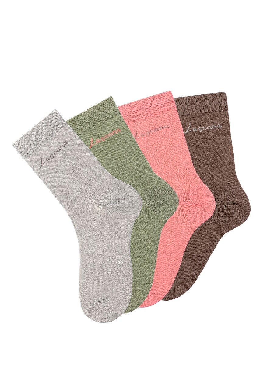 

Носки LASCANA, цвет Brown/Light grey/Pastel green/Light pink