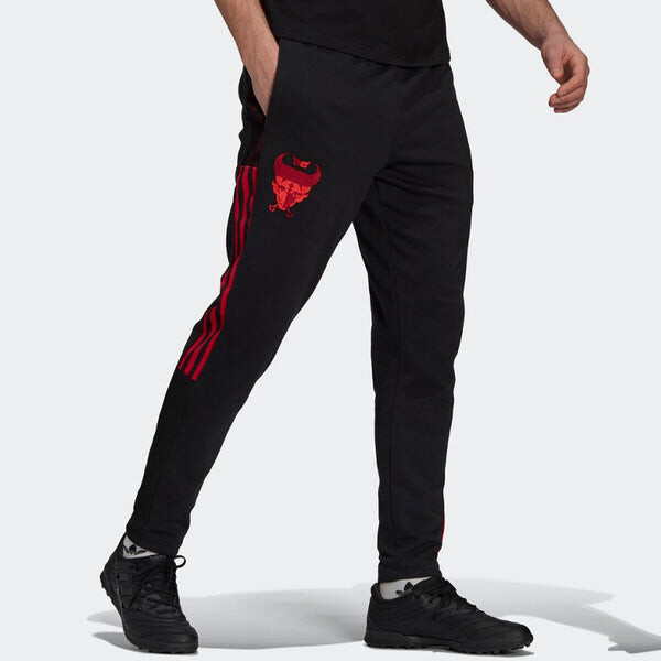 Спортивные штаны adidas Bayern Munich Black Contrasting Colors Stripe Embroidered Cone Sports Pants Black, черный — фото 2