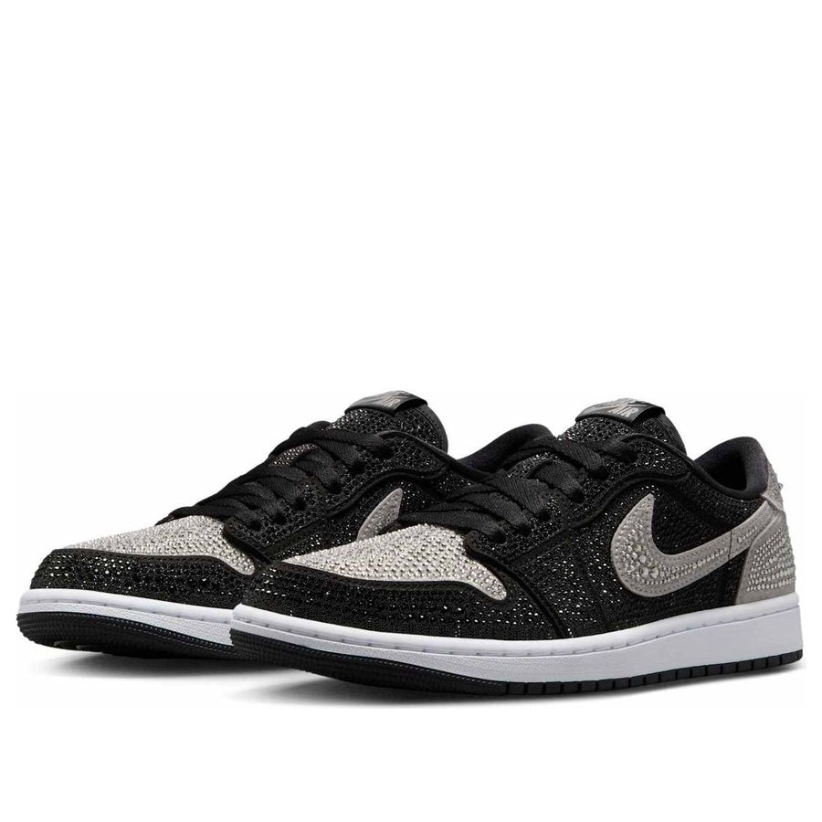 Кроссовки (WMNS) Air Jordan 1 Retro Low OG x Swarovski 'Stealth', серый — фото 3