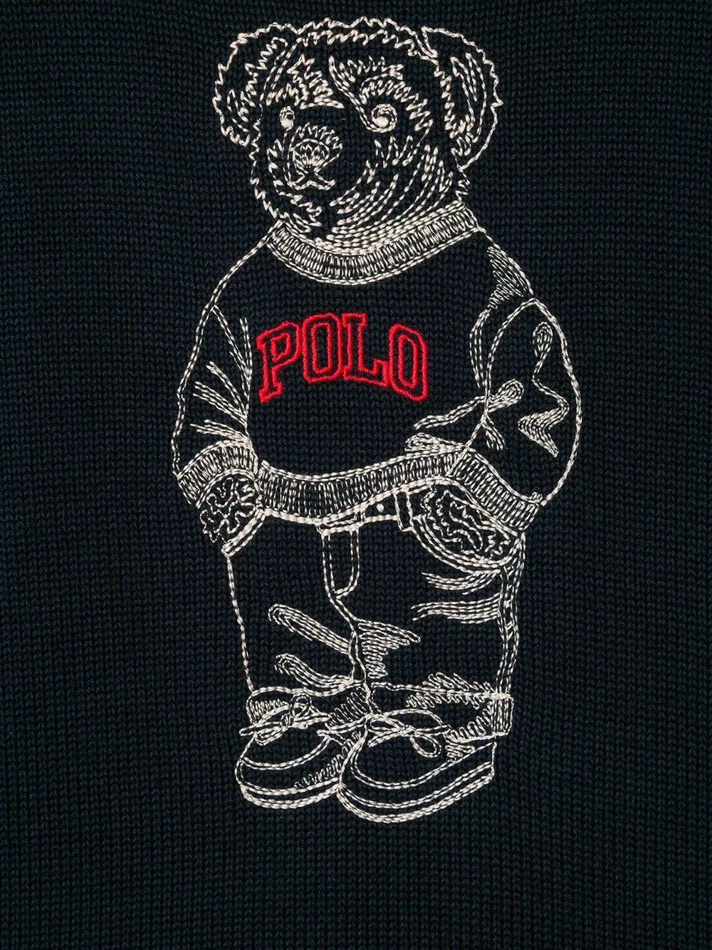 Свитер с изображением медведя Поло Polo Ralph Lauren Kids, синий — фото 3