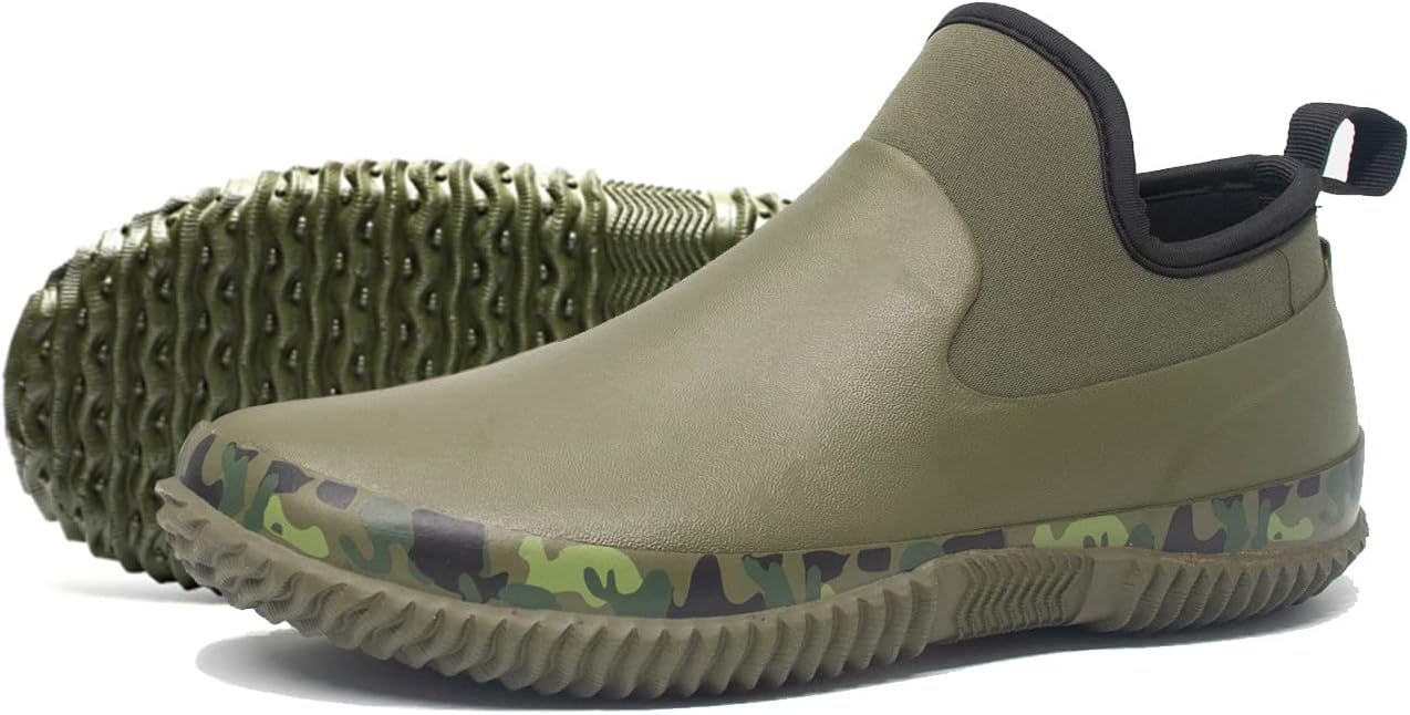 

SWIFTFROG Унисекс водонепроницаемые садовые туфли Ботинки от дождя до щиколотки Грязевые резиновые тапочки с комфортной стелькой для женщин и мужчин, зеленый