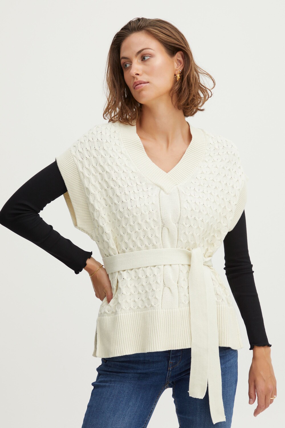 

Кардиган Fransa Strickpullover FRSUSANN VE 1 20611182, натуральный