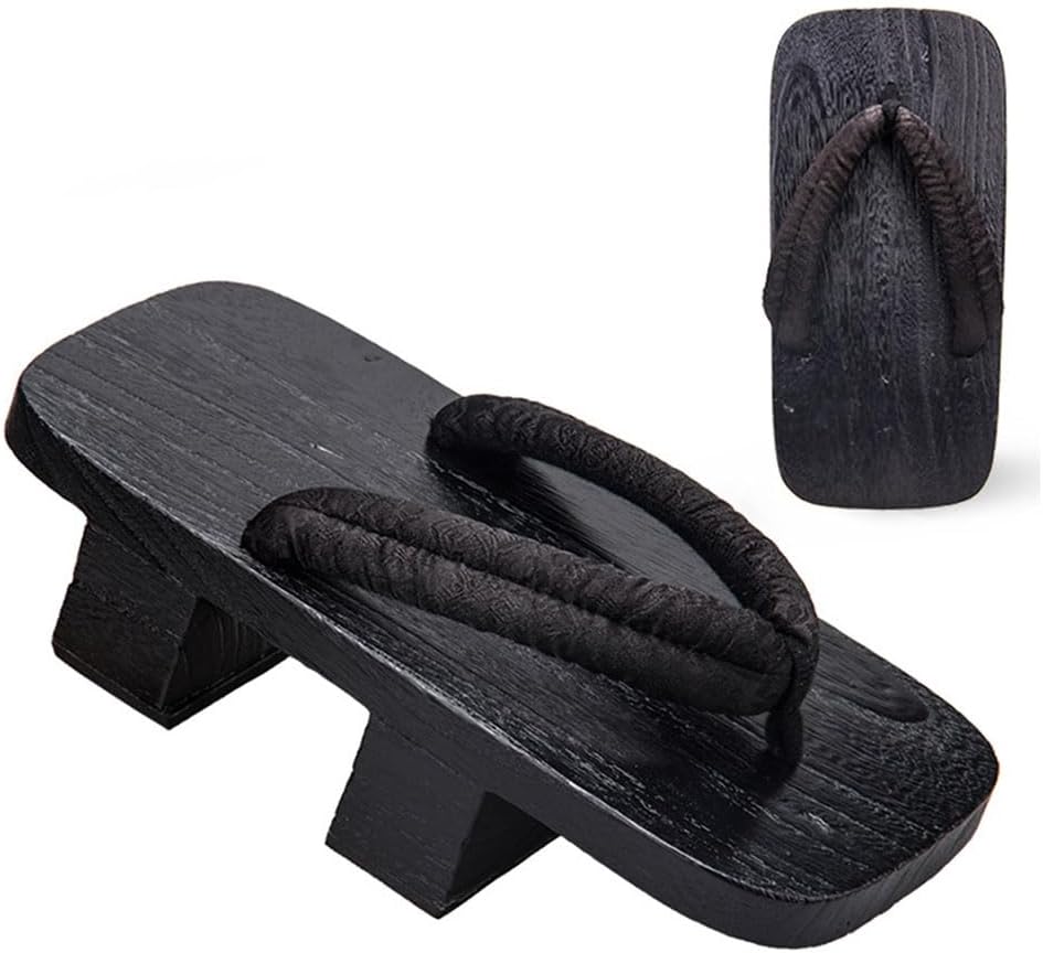 

Вьетнамки Японские деревянные сабо сандалии Япония традиционная обувь Гета, китайский стиль дракон цветочные летние тапочки, деревянные сабо с двойными зубцами, мужские высокие каблуки Chewyz, черный