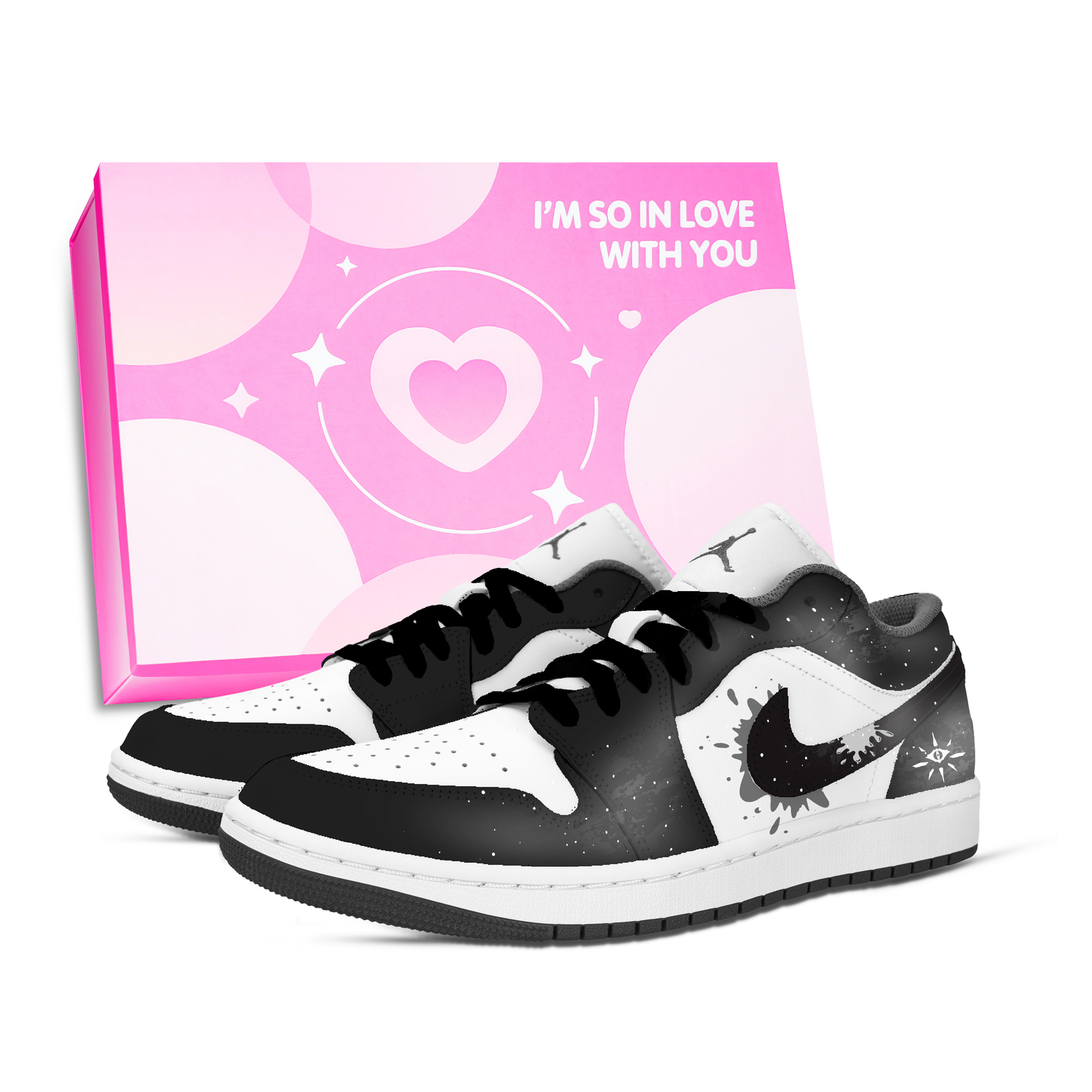 

Кроссовки Air 1 Vintage Unisex низкие Black White Gray Jordan, черный белый серый