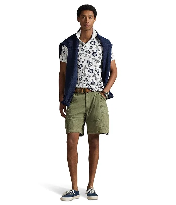 Футболка поло Classic Fit Tropical Mesh Polo Ralph Lauren, Midscale Jaguar Tropical/White — фото 4
