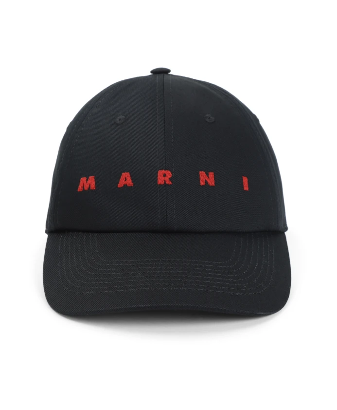 

Черная бейсболка с красным логотипом Marni, черный