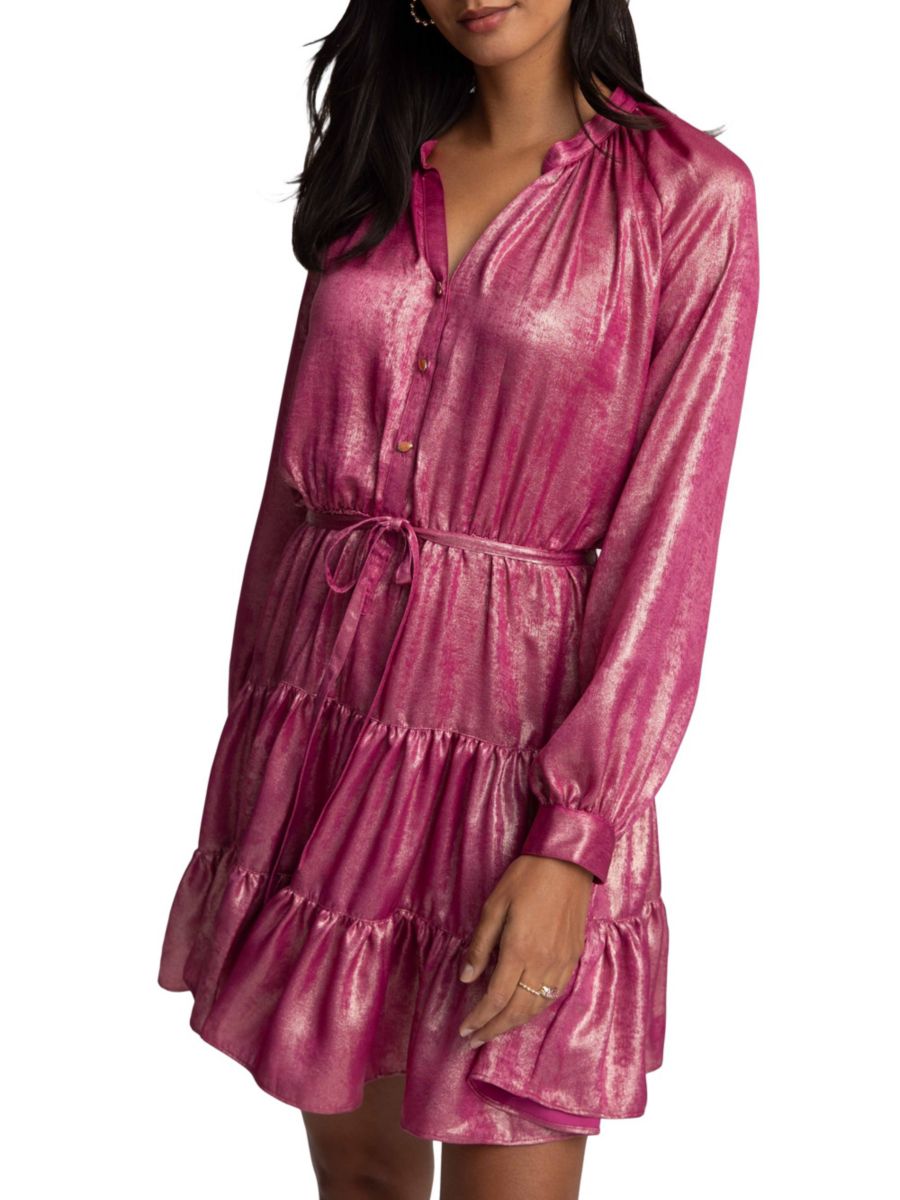 

Мини-платье Sydney Metallic с многоуровневым принтом Robert Graham, розовый