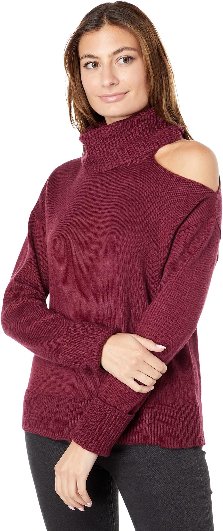 

Свитер 1.STATE Cutout Shoulder Turtleneck Sweater, цвет Windsorwine