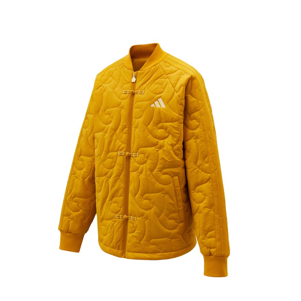 Детская утепленная куртка с воротником стойкой Adidas, желтый — фото 4