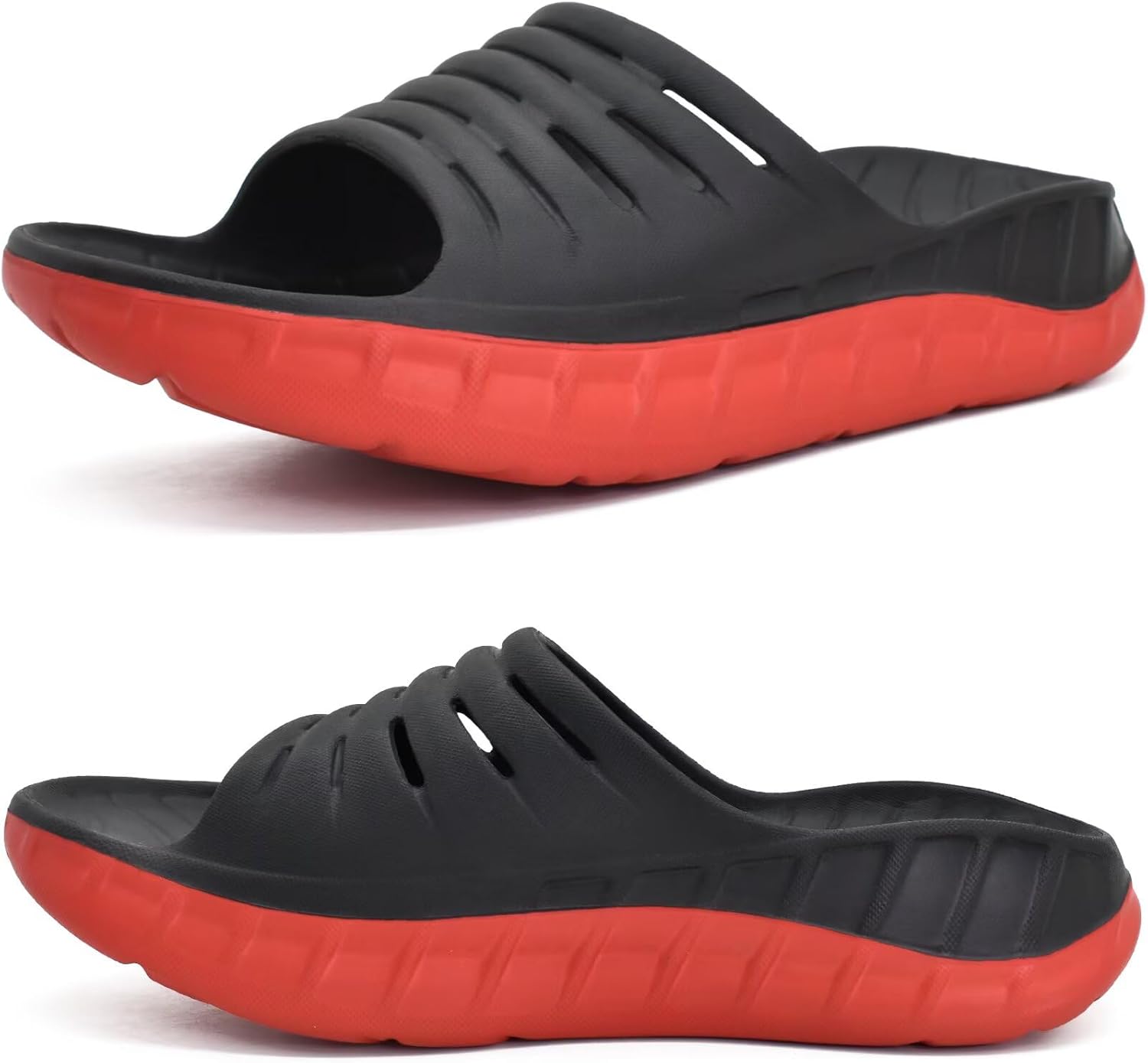 

Мужские сандалии для восстановления с ортопедической поддержкой и толстой подушкой Kuailu, черный/красный