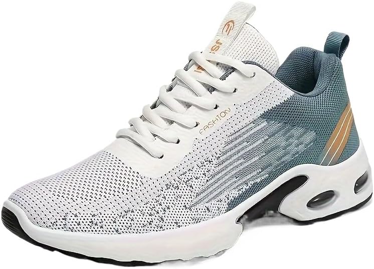 

Мужские кроссовки для шоссейного бега, пронация стабильности, спорт и уличный спорт, застежка на шнуровке, дизайн низкой топки, тканевая верхняя часть и стелька, резиновая подошва, геометрический узор, всесезонные Hoalox, светло-голубой